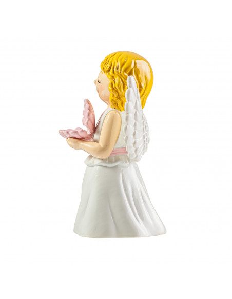 Angel Bautismo Rosa 9Cm Infantil