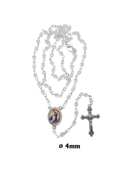 Rosario Cristal Tallado 4Mm Transparente
