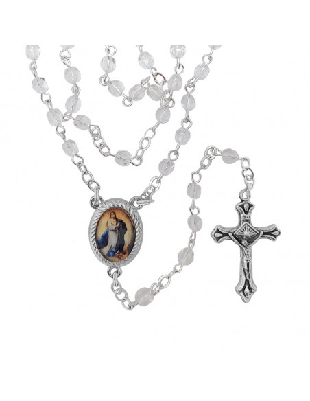 Rosario Cristal Tallado 4Mm Blanco