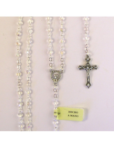 Rosario Cristal Tallado 4Mm Blanco