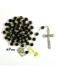 Rosario Cristal Negro 7mm...