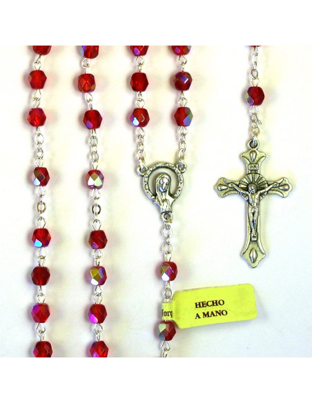 Rosario Cristal Tallado 6Mm Azul