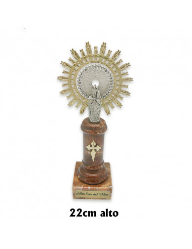 Virgen Pilar 22Cm Pie Alabastro Marron