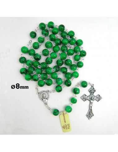 Rosario Cristal Liso 7mm Misionero