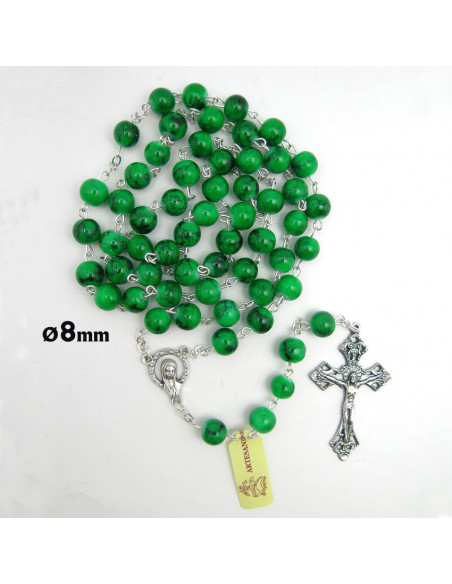 Rosario Cristal Liso 7mm Misionero