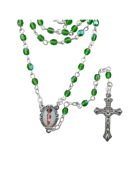 Rosario Cristal Tallado 4Mm Verde
