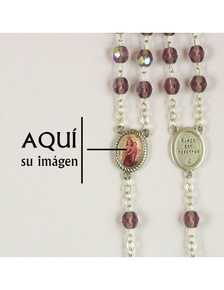 Rosario Cristal Tallado 10Mm Blanco