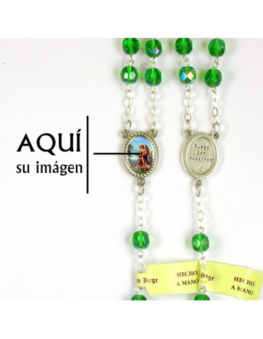 Rosario Cristal Tallado 7Mm Verde