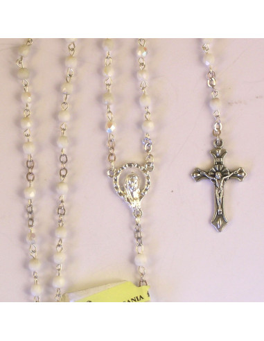 Rosario Cristal Liso 8Mm Azul Cuarteado