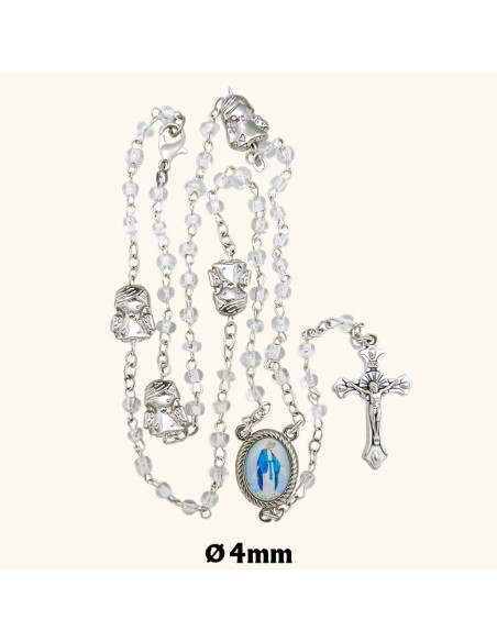 Rosario Cristal 4Mm  Mi Angel De La Guarda En Paters