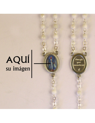 Rosario Cristal Liso 8Mm Azul Cuarteado