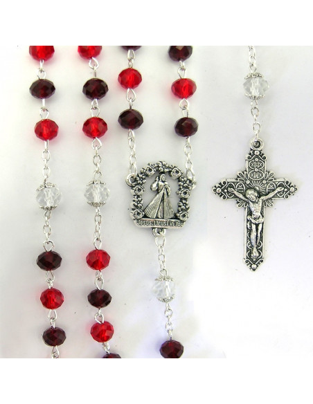 Rosario Cristal Tallado 6Mm Blanco