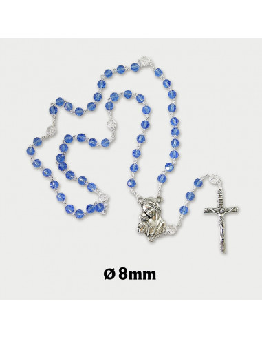 Rosario Cristal Tallado Azul 8Mm...