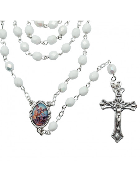 Rosario Cristal Tallado Divina Misericordia 7Mm En Caja