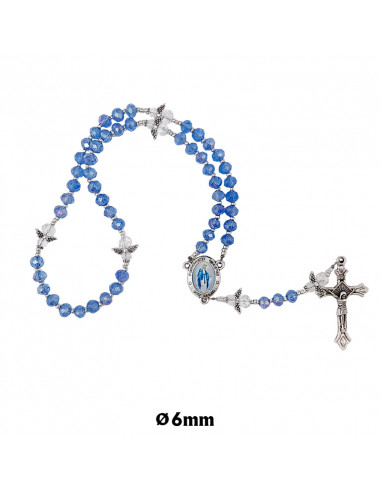 Rosario Cristal Tallado Azul 6X4mm...