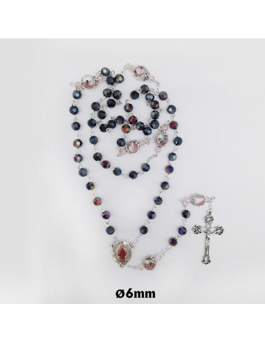 Rosario Cristal Tallado 6Mm Reflejos...