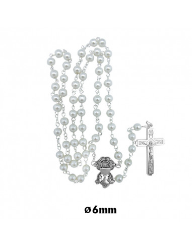 Rosario Cristal Imitacion Perla 6mm...