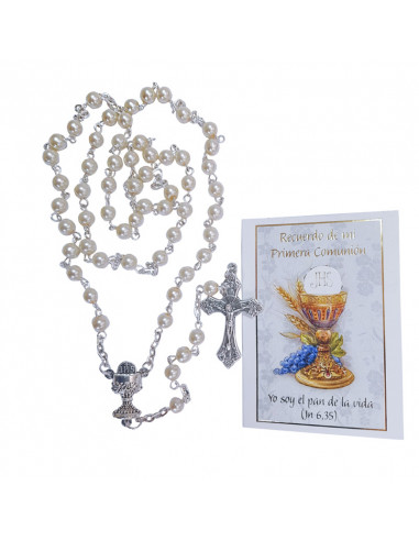 Rosario Cristal Perlado Celeste 5mm...