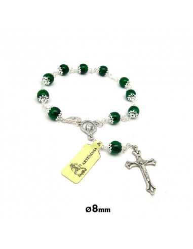 Decena Cristal 8mm Copeta Verde