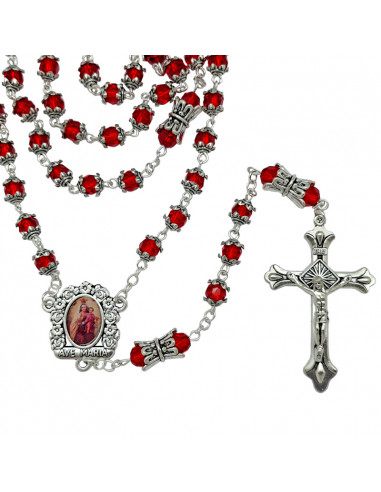 Rosario Cristal Tallado 6Mm Negro Con...