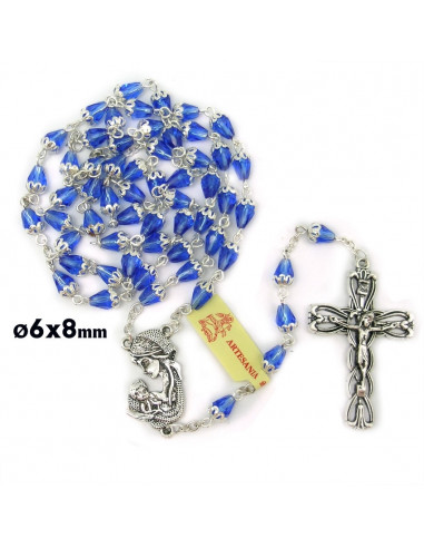 Rosario Cristal Tipo Lagrima Via Crucis Estaciones Metal