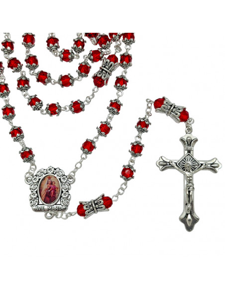 Rosario Cristal 4Mm Imitacion Perla Primera Comunion En Caja