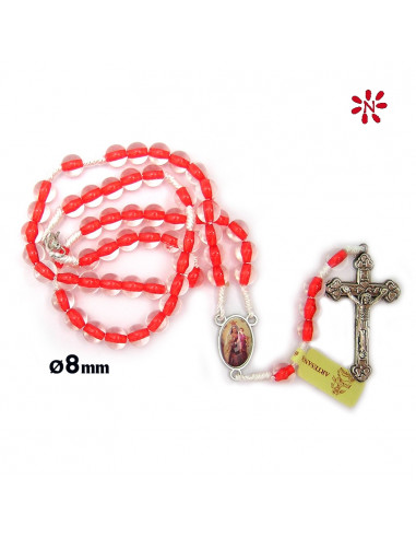 Rosario Cristal Liso 6Mm Negro Con...