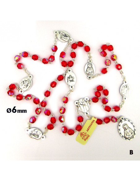 Rosario Cristal Tallado 6Mm Los Dolores De La Virgen