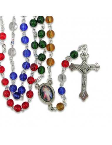 Rosario Cristal Liso 7Mm Azul Intenso