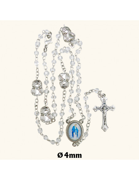 Rosario Cristal 4Mm Trasparente Mi Angel De La Guarda En Paters