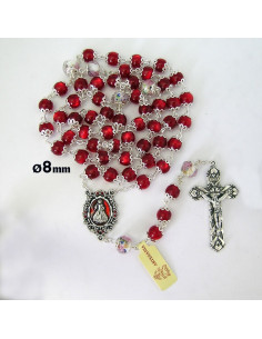 Rosario Cristal Rojo 8Mm...