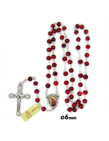 Rosario Cristal Liso Satinado Azul 6M...