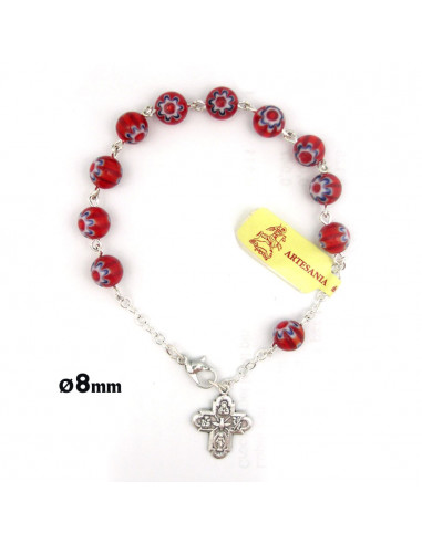 Brazalete Cristal 8mm Murrina Rojo