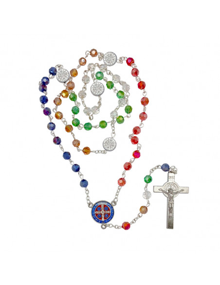 Rosario Cristal Rojo 8Mm Misericordioso Paters 8Mm Grano Rosa Interna Y Copetas