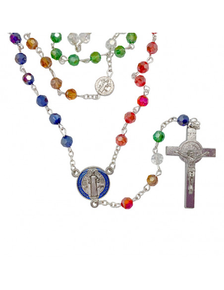 Rosario Cristal Rojo 8Mm Misericordioso Paters 8Mm Grano Rosa Interna Y Copetas