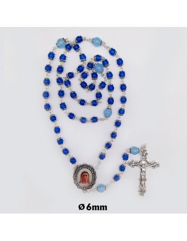 Rosario Cristal Liso Blanco 8Mm Con...