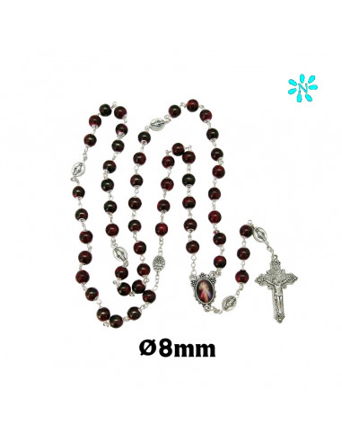 Rosario Cristal Liso 8Mm Estampado...