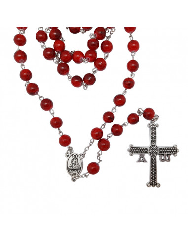Rosario Cristal Liso Marron Con...