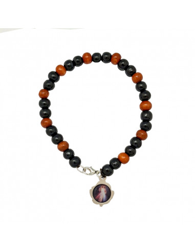 Pulsera Bola 7 MM Alterna Negro Y...