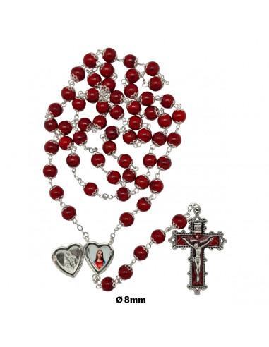 Rosario Cristal Liso 8mm Estampado...