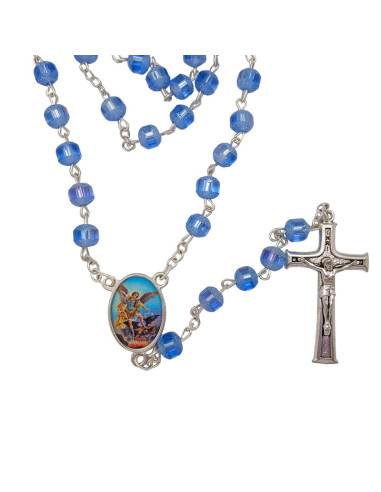 Rosario Cristal 6Mm Azul Achatado...