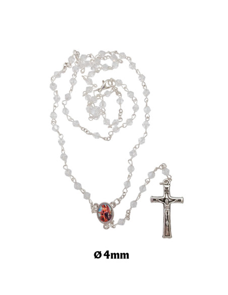 Rosario Cristal Forma Cubo 6X6mm Rojo