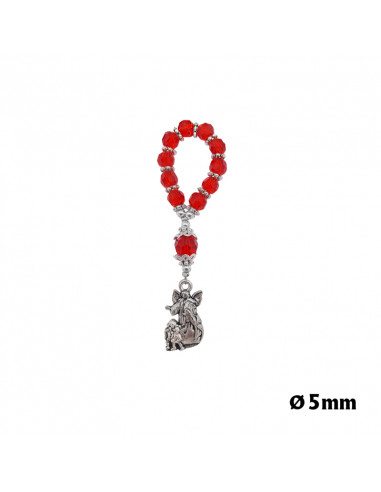 Rosario Decena Dedo Cristal Rojo Angel Guarda