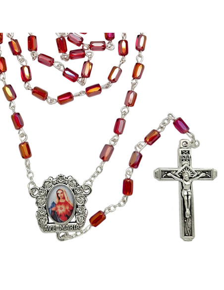 Rosario Cristal Rombo Tallado 4Mm Trasparente