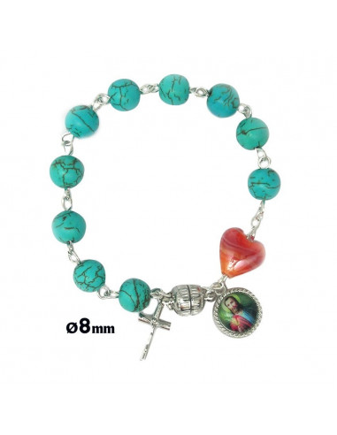 Brazalete Corazones De Colores Perlados 6mm