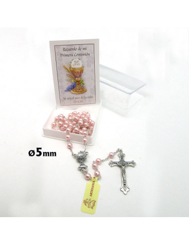 Rosario Cristal Rojo 6Mm Tallado Con...