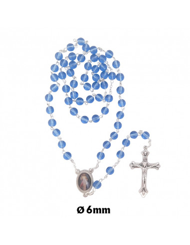 Rosario Cristal Rojo 6Mm Tallado Con...