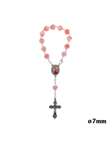 Decena Cristal Rosa Conchas Santiago 7Mm