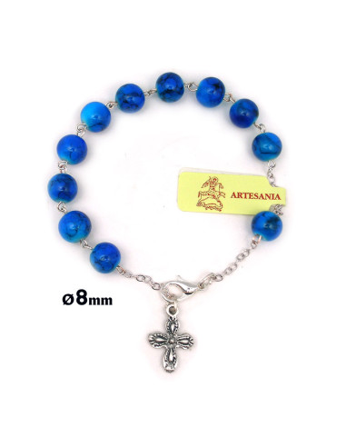 Brazalete Estampado Liso 8Mm Azul