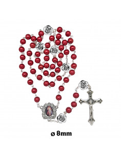 Rosario Cristal Liso Rojo...